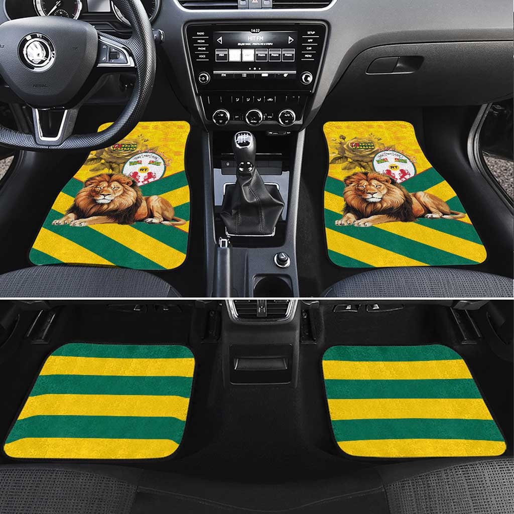 Togo Independence Day Car Mats Lion With Coat Of Arms Kente Pattern