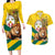 Togo Independence Day Couples Matching Long Sleeve Bodycon Dress and Hawaiian Shirt Lion With Coat Of Arms Kente Pattern