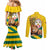 Togo Independence Day Couples Matching Mermaid Dress and Long Sleeve Button Shirt Lion With Coat Of Arms Kente Pattern