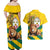 Togo Independence Day Couples Matching Off Shoulder Maxi Dress and Hawaiian Shirt Lion With Coat Of Arms Kente Pattern