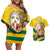 Togo Independence Day Couples Matching Off Shoulder Short Dress and Hawaiian Shirt Lion With Coat Of Arms Kente Pattern