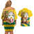 Togo Independence Day Couples Matching Off Shoulder Short Dress and Hawaiian Shirt Lion With Coat Of Arms Kente Pattern