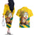 Togo Independence Day Couples Matching Off The Shoulder Long Sleeve Dress and Hawaiian Shirt Lion With Coat Of Arms Kente Pattern