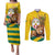 Togo Independence Day Couples Matching Puletasi and Long Sleeve Button Shirt Lion With Coat Of Arms Kente Pattern