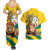 Togo Independence Day Couples Matching Summer Maxi Dress and Hawaiian Shirt Lion With Coat Of Arms Kente Pattern