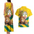 Togo Independence Day Couples Matching Tank Maxi Dress and Hawaiian Shirt Lion With Coat Of Arms Kente Pattern