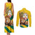 Togo Independence Day Couples Matching Tank Maxi Dress and Long Sleeve Button Shirt Lion With Coat Of Arms Kente Pattern