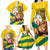 Togo Independence Day Family Matching Long Sleeve Bodycon Dress and Hawaiian Shirt Lion With Coat Of Arms Kente Pattern