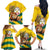 Togo Independence Day Family Matching Off The Shoulder Long Sleeve Dress and Hawaiian Shirt Lion With Coat Of Arms Kente Pattern