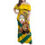 Togo Independence Day Family Matching Off Shoulder Maxi Dress and Hawaiian Shirt Lion With Coat Of Arms Kente Pattern