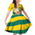 Togo Independence Day Family Matching Off Shoulder Short Dress and Hawaiian Shirt Lion With Coat Of Arms Kente Pattern