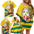 Togo Independence Day Family Matching Off Shoulder Short Dress and Hawaiian Shirt Lion With Coat Of Arms Kente Pattern