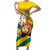 Togo Independence Day Family Matching Short Sleeve Bodycon Dress and Hawaiian Shirt Lion With Coat Of Arms Kente Pattern