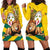 Togo Independence Day Hoodie Dress Lion With Coat Of Arms Kente Pattern