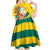 Togo Independence Day Kid Short Sleeve Dress Lion With Coat Of Arms Kente Pattern