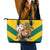 Togo Independence Day Leather Tote Bag Lion With Coat Of Arms Kente Pattern