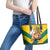 Togo Independence Day Leather Tote Bag Lion With Coat Of Arms Kente Pattern