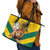 Togo Independence Day Leather Tote Bag Lion With Coat Of Arms Kente Pattern