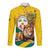 Togo Independence Day Long Sleeve Button Shirt Lion With Coat Of Arms Kente Pattern