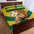 Togo Independence Day Quilt Bed Set Lion With Coat Of Arms Kente Pattern