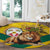 Togo Independence Day Round Carpet Lion With Coat Of Arms Kente Pattern