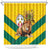 Togo Independence Day Shower Curtain Lion With Coat Of Arms Kente Pattern