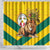 Togo Independence Day Shower Curtain Lion With Coat Of Arms Kente Pattern