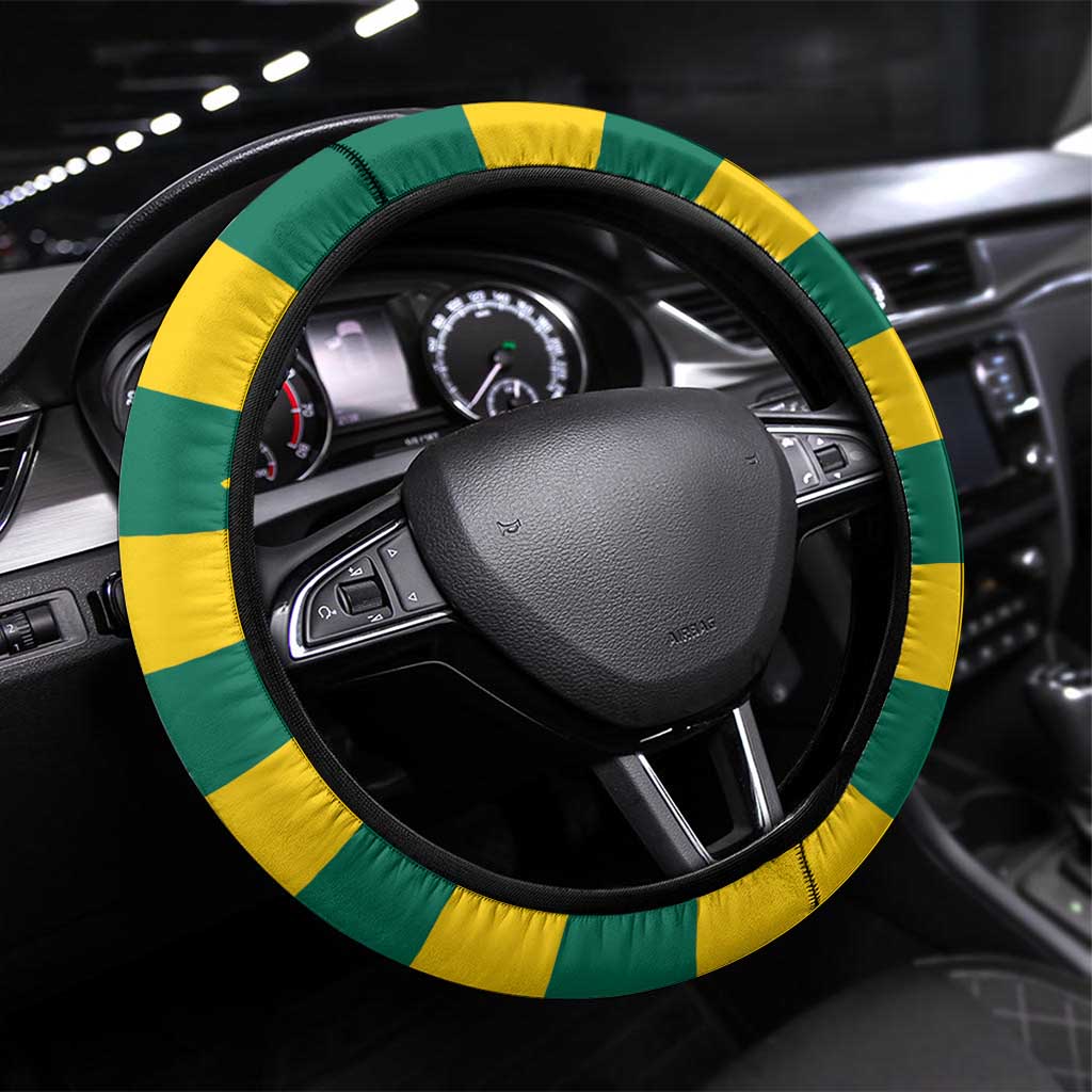 Togo Independence Day Steering Wheel Cover Lion With Coat Of Arms Kente Pattern