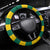 Togo Independence Day Steering Wheel Cover Lion With Coat Of Arms Kente Pattern