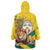 Togo Independence Day Wearable Blanket Hoodie Lion With Coat Of Arms Kente Pattern