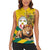 Togo Independence Day Women Sleeveless Polo Shirt Lion With Coat Of Arms Kente Pattern