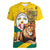 Togo Independence Day Women V-Neck T-Shirt Lion With Coat Of Arms Kente Pattern