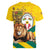 Togo Independence Day Women V-Neck T-Shirt Lion With Coat Of Arms Kente Pattern