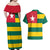 Togo Country Flag Couples Matching Off Shoulder Maxi Dress and Hawaiian Shirt Togolese Independence