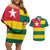 Togo Country Flag Couples Matching Off Shoulder Short Dress and Hawaiian Shirt Togolese Independence