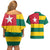 Togo Country Flag Couples Matching Off Shoulder Short Dress and Hawaiian Shirt Togolese Independence