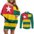 Togo Country Flag Couples Matching Off Shoulder Short Dress and Long Sleeve Button Shirt Togolese Independence