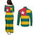 Togo Country Flag Couples Matching Puletasi and Long Sleeve Button Shirt Togolese Independence