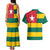 Togo Country Flag Couples Matching Tank Maxi Dress and Hawaiian Shirt Togolese Independence