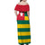 Togo Country Flag Family Matching Off Shoulder Maxi Dress and Hawaiian Shirt Togolese Independence