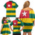 Togo Country Flag Family Matching Off Shoulder Short Dress and Hawaiian Shirt Togolese Independence