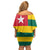 Togo Country Flag Family Matching Off Shoulder Short Dress and Hawaiian Shirt Togolese Independence