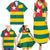 Togo Country Flag Family Matching Summer Maxi Dress and Hawaiian Shirt Togolese Independence