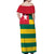 Togo Country Flag Off Shoulder Maxi Dress Togolese Independence