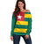 Togo Country Flag Off Shoulder Sweater Togolese Independence