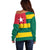 Togo Country Flag Off Shoulder Sweater Togolese Independence