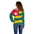 Togo Country Flag Off Shoulder Sweater Togolese Independence