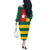 Togo Country Flag Off The Shoulder Long Sleeve Dress Togolese Independence