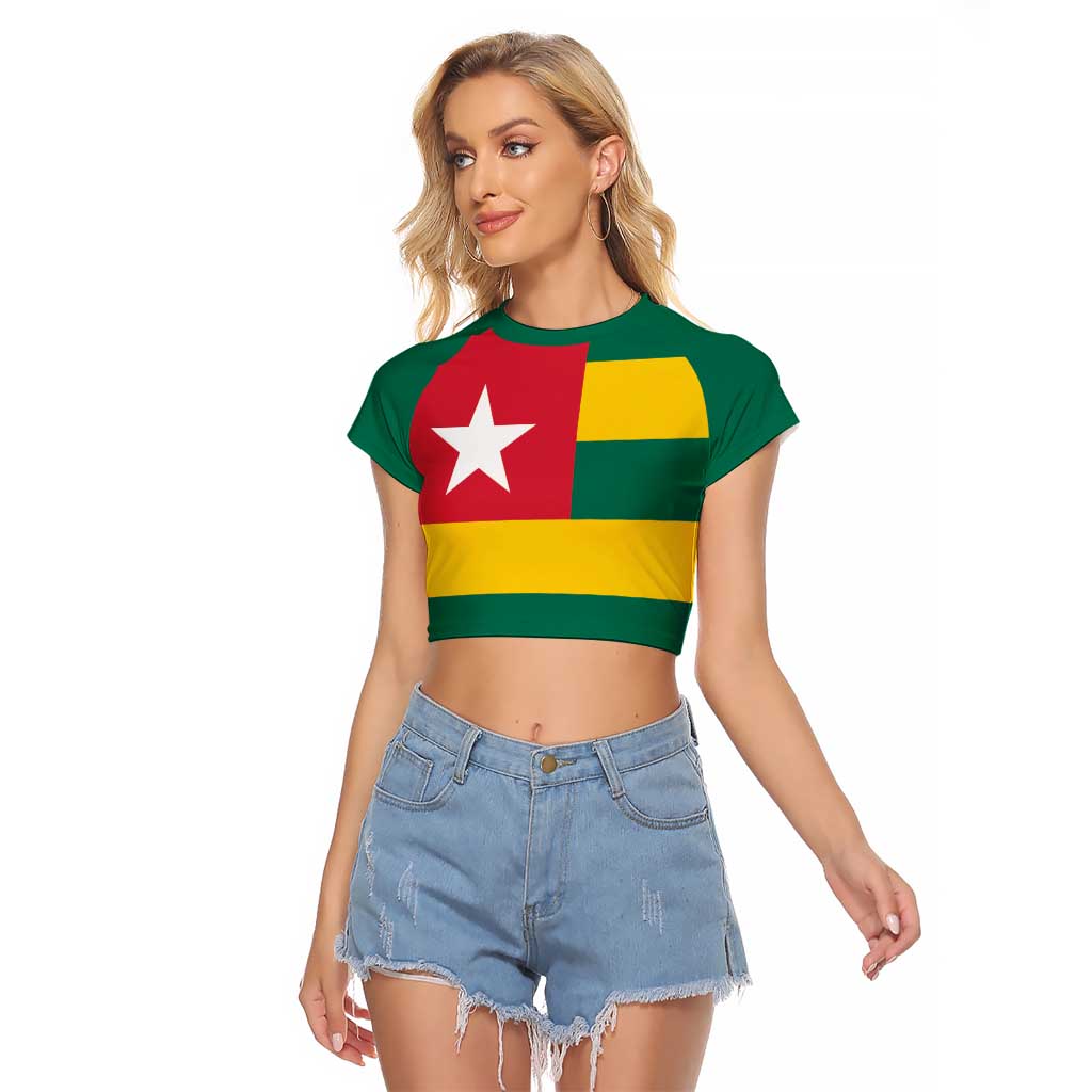 Togo Country Flag Raglan Cropped T Shirt Togolese Independence