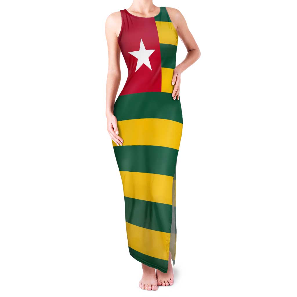 Togo Country Flag Tank Maxi Dress Togolese Independence